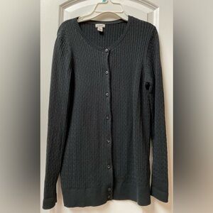 LL Bean Cable Knit Sweater Cardigan